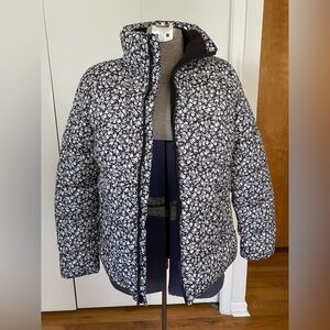 Old Navy ditsy floral fleece lined puffer